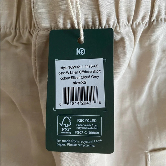 NWT TENtree Off Shore Linen Lyocell Shorts 3” Size XS - Picture 4 of 5